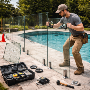 Glass fence panel repair