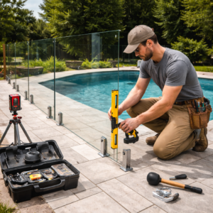 glass fence installation